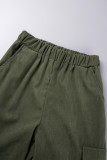 Apricot Casual Solid Patchwork Regular High Waist Conventional Solid Color Trousers