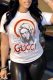 White Street Daily Print Patchwork O Neck T-Shirts