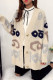 Khaki Casual Letter Patchwork Buckle Cardigan Collar Outerwear