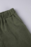 Apricot Casual Solid Patchwork Regular High Waist Conventional Solid Color Trousers