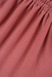 Brick Red Sexy Casual Solid Backless Off the Shoulder Long Sleeve Two Pieces