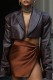 Brownness Casual Solid Cardigan Turndown Collar Outerwear