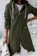 Green Casual Solid Patchwork Zipper Hooded Collar Outerwear