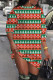 Red Green Casual Print Basic O Neck Long Sleeve Dresses
