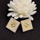 Gold Simplicity Letter Pearl Earrings