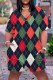 Dark Green Casual Print Basic V Neck Regular Rompers