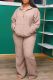 Caramel Colour Casual Solid Patchwork Draw String Pocket Turndown Collar Long Sleeve Two Pieces