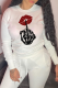 White Daily Vintage Print Skull Patchwork O Neck Tops