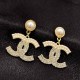 White Gold Elegant Simplicity Letter Patchwork Pearl Rhinestone Earrings