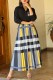 Black Elegant Striped Character Letter Turndown Collar Long Sleeve Two Pieces