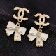 White Sweet Letter Patchwork Earrings