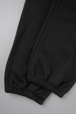 Pink Casual Solid Basic O Neck Long Sleeve Two Pieces