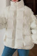 Cream White Casual Solid Patchwork Zipper Half A Turtleneck Outerwear