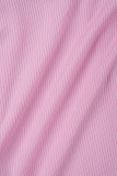 Pink Sexy Casual Solid Patchwork Backless Spaghetti Strap Sleeveless Two Pieces