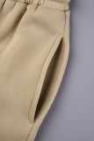 Pink Casual Solid Basic O Neck Long Sleeve Two Pieces
