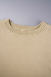 Pink Casual Solid Basic O Neck Long Sleeve Two Pieces