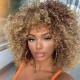 Golden Brown Casual Gradual Change Patchwork Wigs