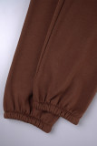 Pink Casual Solid Basic O Neck Long Sleeve Two Pieces