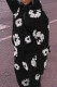 Black Street Print Patchwork Hooded Collar Long Sleeve Two Pieces