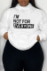 White Street Daily Print Draw String Letter Hooded Collar Tops