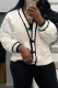 White Casual Solid Patchwork Buttons V Neck Outerwear