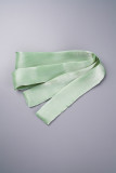 Green Sweet Solid Bandage Patchwork O Neck Long Dress Dresses