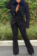 Black Casual Solid Patchwork Buttons Turn-back Collar Long Sleeve Two Pieces