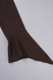 Purple Street Solid Bandage Patchwork Asymmetrical Collar Irregular Dress Dresses