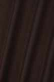 Purple Street Solid Bandage Patchwork Asymmetrical Collar Irregular Dress Dresses