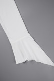 Purple Street Solid Bandage Patchwork Asymmetrical Collar Irregular Dress Dresses