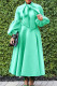 Cyan Elegant Solid Patchwork With Bow O Neck A Line Dresses