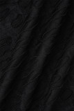 Black Sexy Casual Solid Backless Off the Shoulder Long Sleeve Dresses