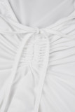 Purple Street Solid Bandage Patchwork Asymmetrical Collar Irregular Dress Dresses