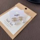 White Elegant Simplicity Letter Pearl Rhinestone Earrings