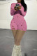 Pink Sexy Solid Ripped Patchwork O Neck Skinny Rompers