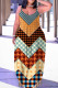 Orange Sexy Casual Print Backless Spaghetti Strap Long Dress Dresses