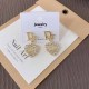 Gold Celebrities Letter Rhinestone Earrings