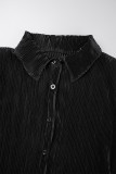 Red Casual Solid Patchwork Buckle Shirt Collar Shirt Dress Dresses
