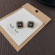 Black Simplicity Letter Patchwork Rhinestone Earrings