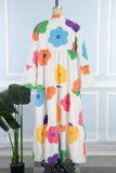 Black Casual Sweet Daily Simplicity Floral Printing Shirt Collar Dresses