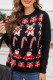 Black Casual Character Basic O Neck Tops