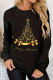 Black Casual Vintage Print Patchwork O Neck Tops