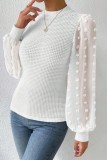 Apricot Casual Solid Patchwork Half A Turtleneck Tops