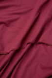 Purple Street Solid Bandage Patchwork Asymmetrical Collar Irregular Dress Dresses