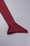 Purple Street Solid Bandage Patchwork Asymmetrical Collar Irregular Dress Dresses