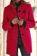 Red Casual Vintage Print Letter Mandarin Collar Outerwear