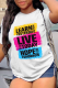 White Street Daily Print Patchwork O Neck T-Shirts
