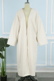 Black Elegant Solid Patchwork Cardigan Collar Outerwear