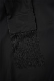 Red Elegant Solid Tassel Bandage Patchwork Mandarin Collar Long Sleeve Two Pieces