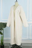 Black Elegant Solid Patchwork Cardigan Collar Outerwear